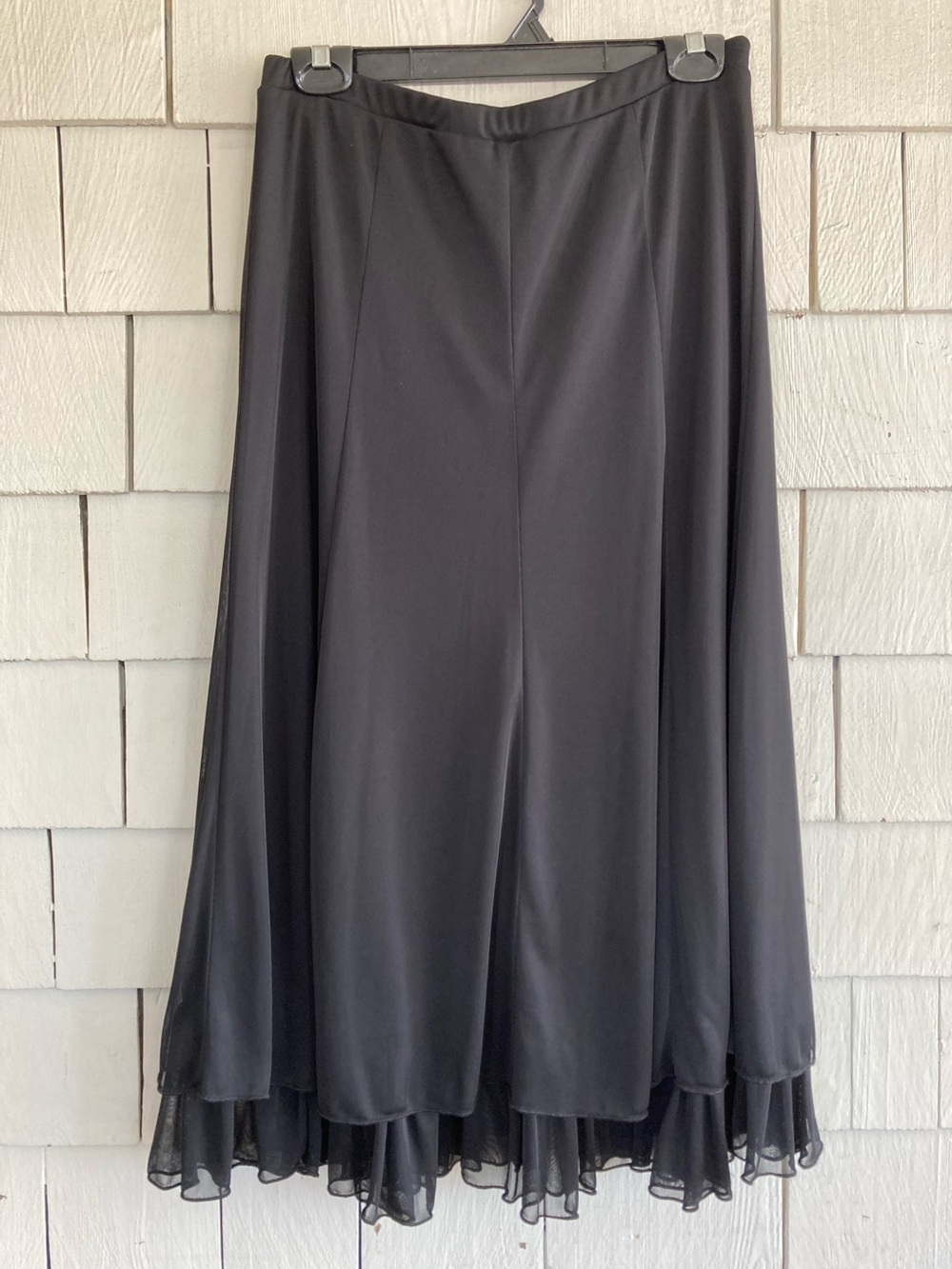 Goth Vintage Dress Barn Collection Black Tiered Double Layered Skirt Size Medium